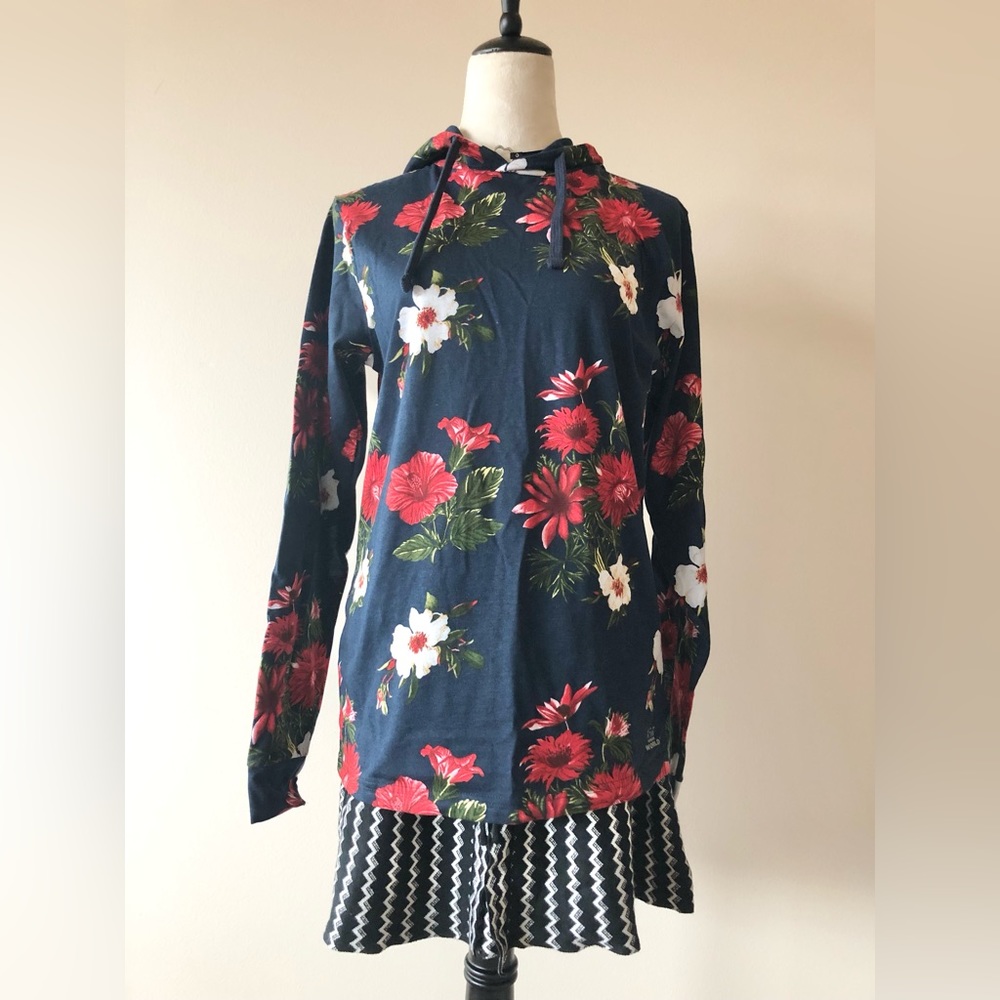 NWT Denim & Flower Floral Hoodie, size S